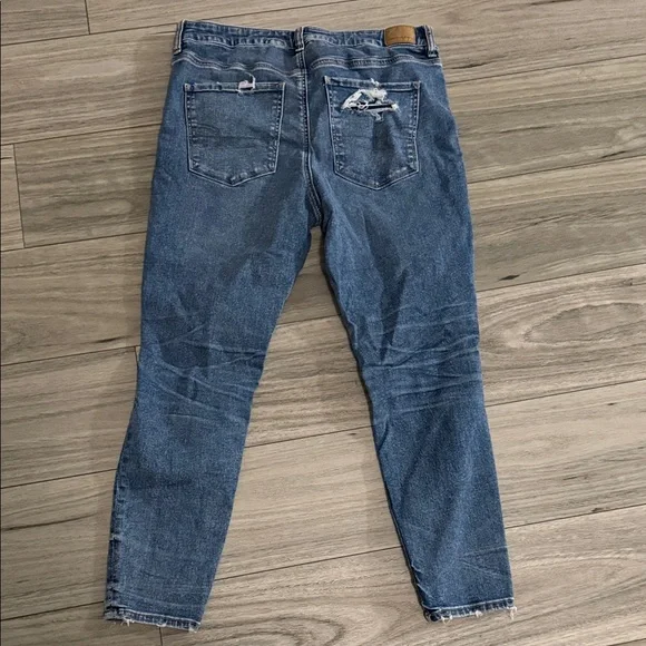 American Eagle Outfitters Ripped Dark Blue Skinny Jeans - Picture 5 of 5